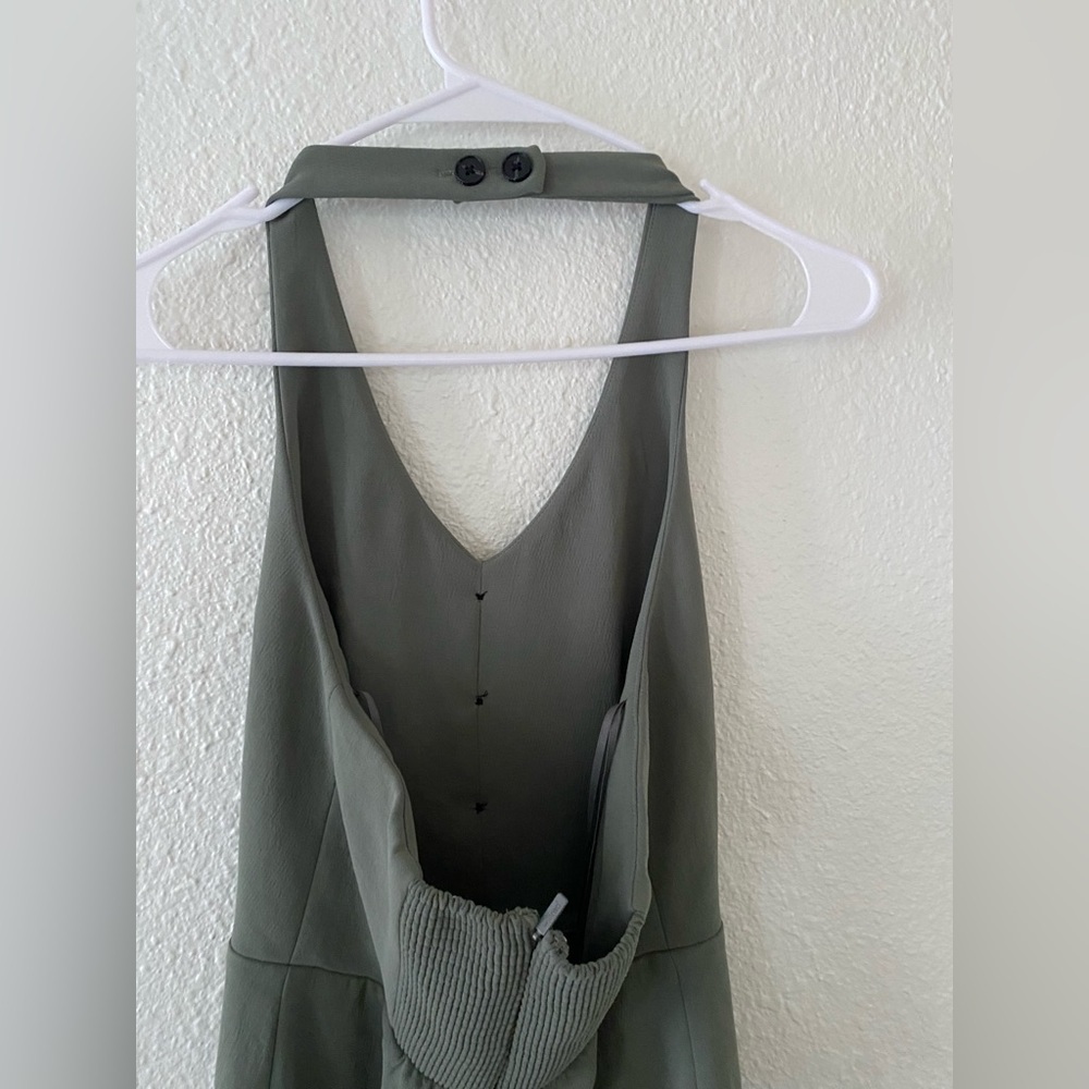 Aritzia Wilfred Upscale Olive Green Halter Jumpsuit - Picture 11 of 11